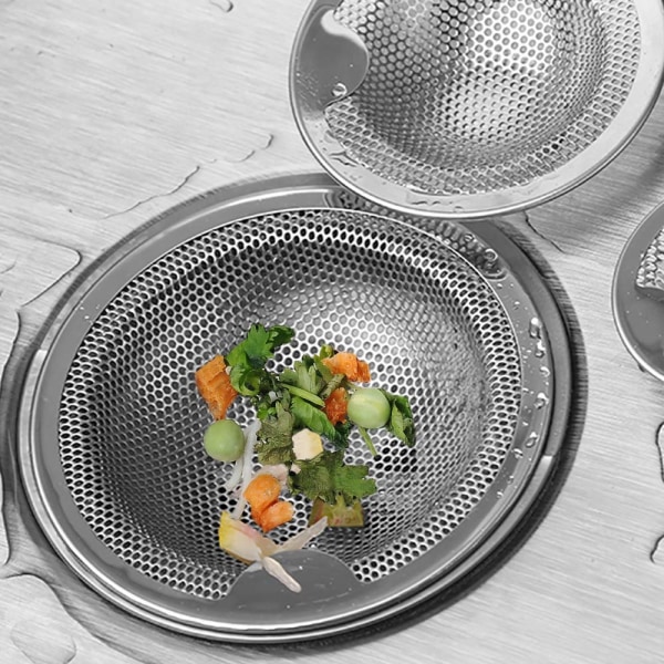6 st diskhossil, FineGood rostfritt stål anti-igensättning nät diskhossil Kök diskhossil filterkorg-Silver