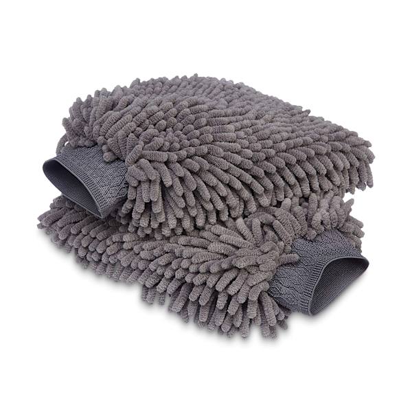 Bilvask Handske Håndklæde Mikrofiber Pakke med 2 Mørkegrå 30x20cm