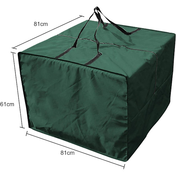 Oppbevaring for hagemøbelpute, vanntett utendørs multifunksjonell beskyttelsestrekk, 80x80x60cm, grønn Green