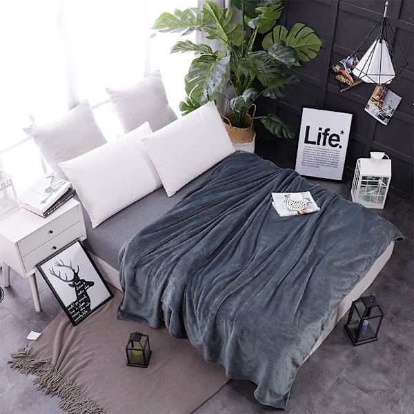 Pehmeä viltti, pörröinen viltti, fleece-viltti, sohvaviltti, 150 x 200 cm, lämmin viltti, sohvahuopa, harmaa viltti, pehmeä sohvanheitto, XL