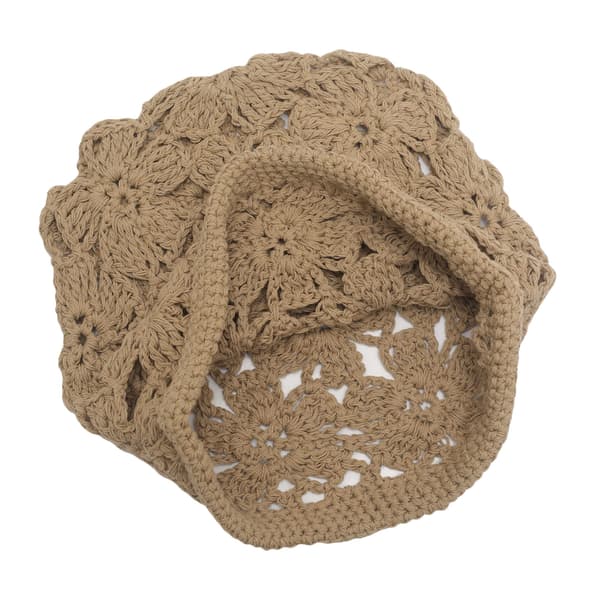 Damen Sommer Strickmützen Handgemacht Häkelmütze Slouch Beanie Mütze khaki