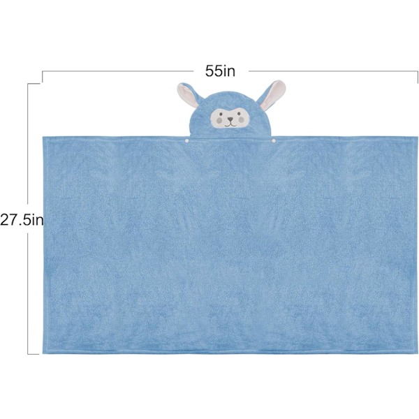 Baby Badhandduk med Huva Ultra Mjuk Handduk Hög Absorberande Badrockfilt Småbarn Duschgåvor för Pojkar Flickor-27,5\" x 55\" (Blå)
