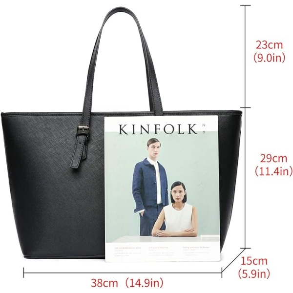 Dam shopper klassisk elegant handväska handtagsväska svart