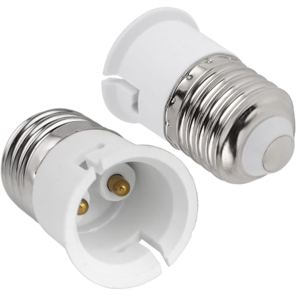 2 st E27 till B22 Sockelomvandlare, Skruv till Bajonettlampa Sockeladapter, ES till BC Lampbasadapter