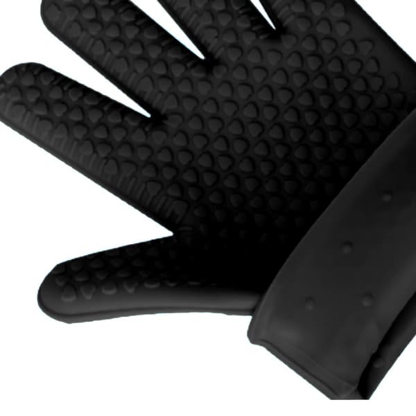 2 bagehandsker, silikone, NYHED: endnu mere varmebestandige, grillhandsker, grydelapper, ovnhandsker sorte black