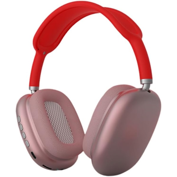 Trådlöst Bluetooth-headset för huvudmontering, ergonomisk design, hög hållfasthet, justerbart och mer hållbart - rött
