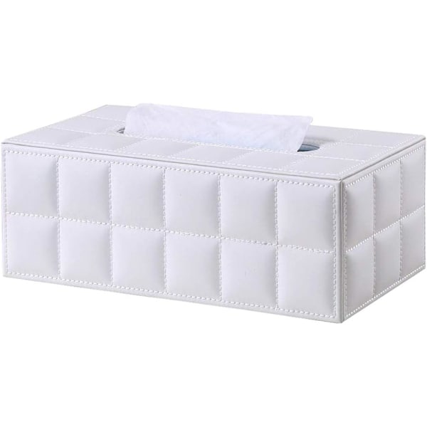 1 st PU-läder ansiktsvävnadslåda White