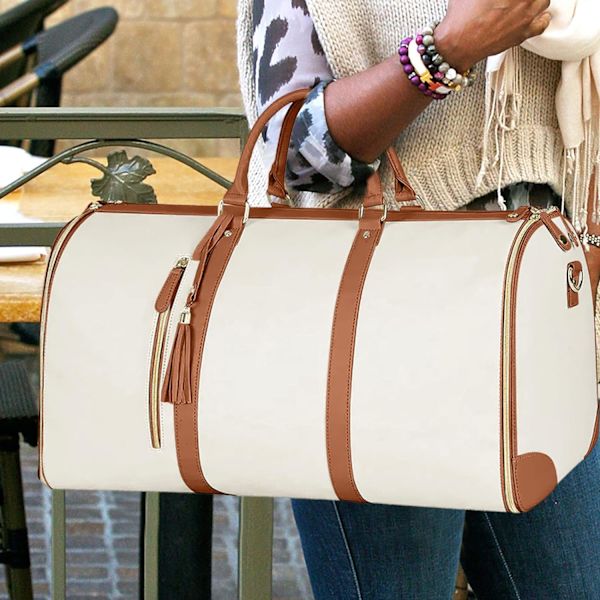 Stor kapacitet klädväska, vattentäta klädväska, 2 i 1 hängande resväska, reseväskor (Beige) White