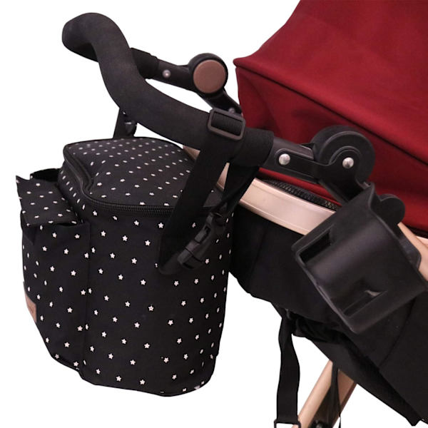 Barnevognspose Organizer Barnevogn Buggy Pose Baby Universal Multifunktionel Opbevaringspose (Sort Stjerne) Black Star