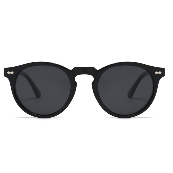 Polarisoidut aurinkolasit naisille Vintage Pyöreä -Klassinen Retro Ympyrä Sävytetty 90-luvun aurinkolasit Unisex UV400 Suojaus Black grey