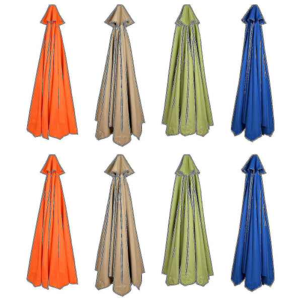 Bestselger Erstatning Stoff Hage Parasol Baldakin Deksel For 6/8 Arm Terrasse Sol Paraply 50% Tilbud Navy blue 300cmx6k