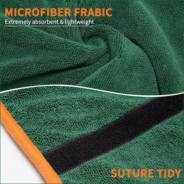 Hundbadrock, mikrofiber, snabbtorkande, hundbadrock, bomull, superabsorberande, badrock för stora, medelstora och små hundar green M