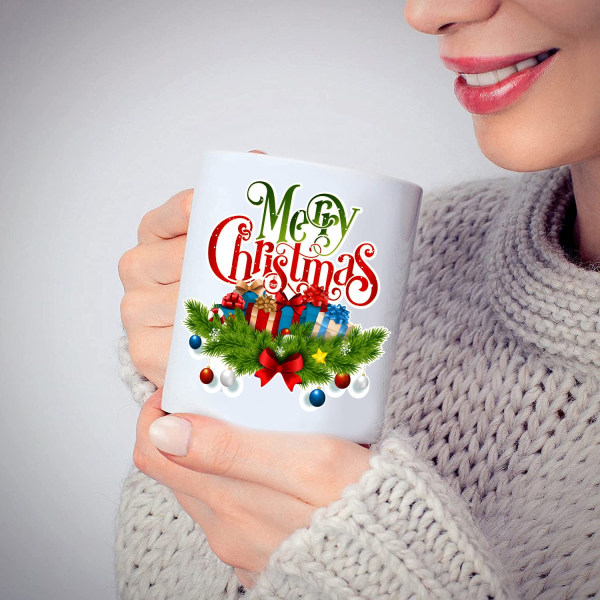 Christmas Mug Coffee Cup Ceramic Santa Coffee Mug Cup with Handle Tea Cup Personalized Christmas Gift for Family Friends or Daily Use Ceramic Cup