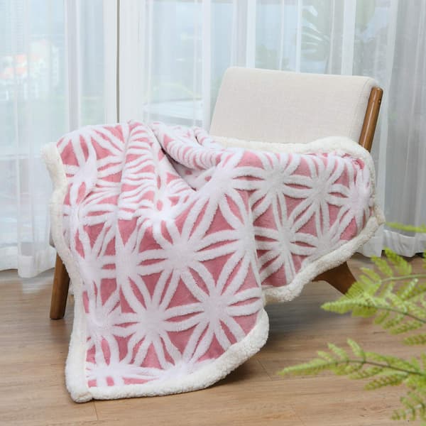 Mykt teppe til sofa - Varmt Sherpa-flanell teppe til sofa, tykt teppe til sofa, fluffy teppe til sofa pink 130*160cm