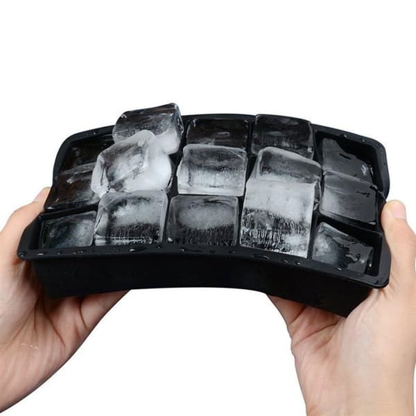 Is/Chokolade/Geléform Store Firkanter - Iskuber black Svart