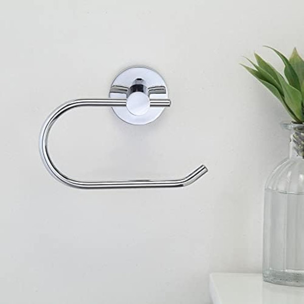 Runde toiletpapirholder i krom til badeværelset. Vægmonteret toiletpapirholder i rustfrit stål (ikke selvklæbende)