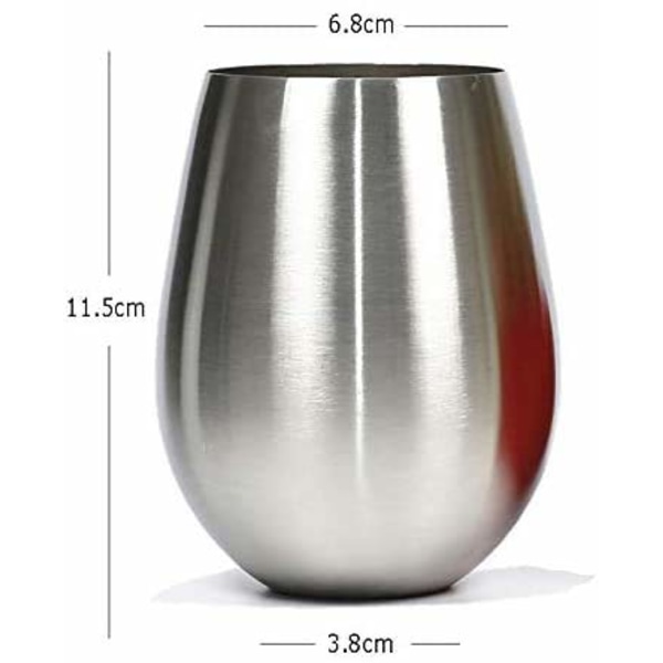 Uknuselige vinglass i rustfritt stål - 500 ml vinglass