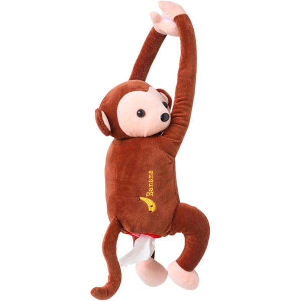 Luovu Leather Monkey -kudoslaatikko auton tarvikkeet kudosjakaja riippuva auton tuolin selkänojan paperin ulosottolaatikko sarjakuva söpö, sininen