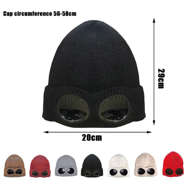 Strikket Beanie-hue til mænd og kvinder med solbriller, punk-stil, grå Grey