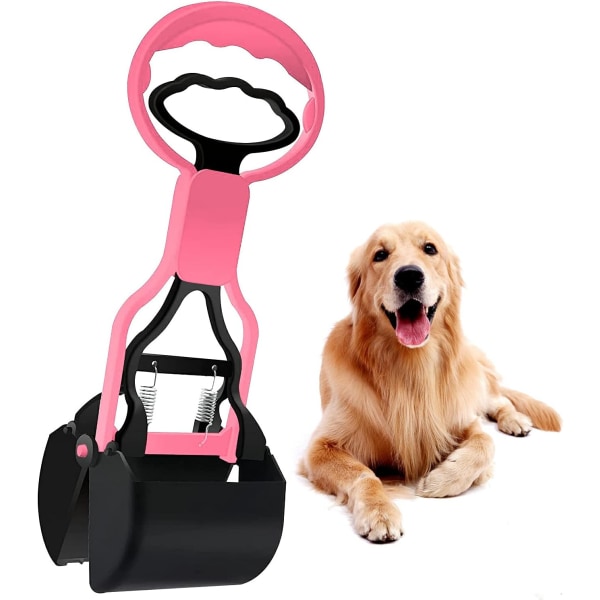 Pet Dog Pooper Scooper, 1 PC ikke-knækkelig Pooper Scooper, Large Pooper Scooper, Langt håndtag (Pink) Pink