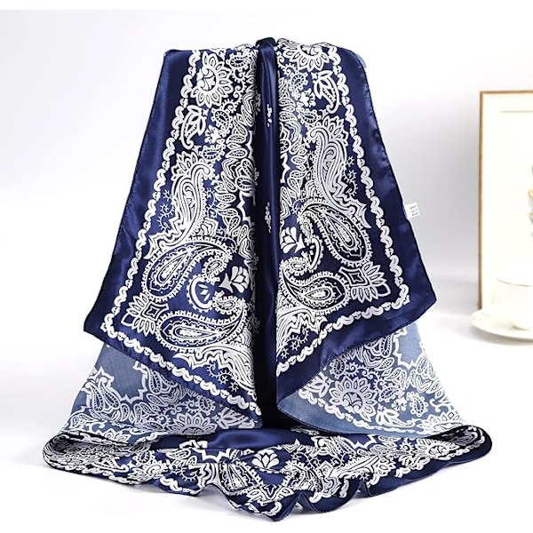 90x90cm Stora Kvadratiska Prickiga Halsdukar för Kvinnor 4 st Kvinnor Silkesliknande Huvudduk Bandanas Hårscarf Halsduk Sovrings