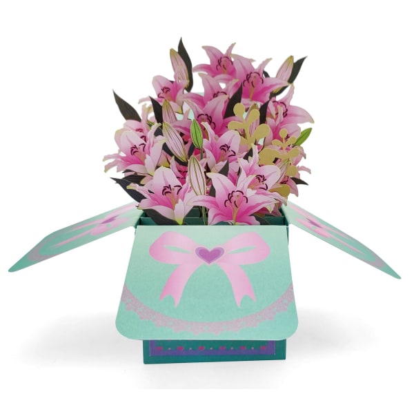 Blomster 3D Pop up-hilsenskort Valentinsdagskort for jubileum Bursdag Takk Bryllupskort, Thanksgiving
