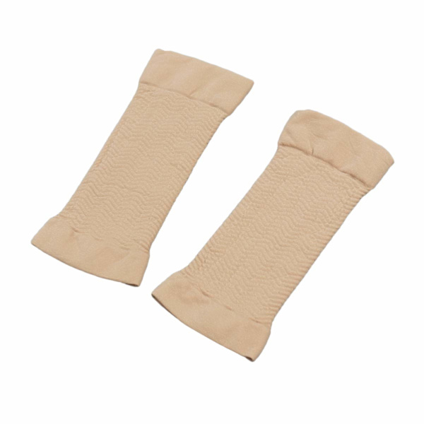 Löparärmärmar Elastiska Armärmar Armvärmare Shaper för Baseball Basketboll Fotboll Cykling Golf Artrit Lymfödem - Beige