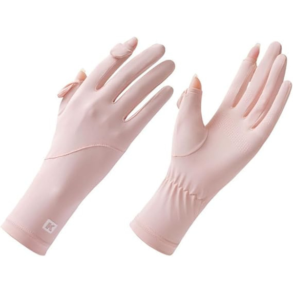 UPF 50+ Tunna solskydd UV-skyddshandskar för kvinnor, rosa