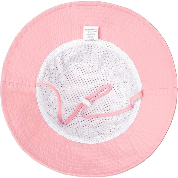 Baby Sun Hat Smile Face Toddler Sun Protective Bucket hat Nice Beach hat for Baby Girl boy Adjustable Cap, Pink