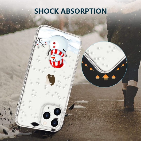 Christmas Clear Phone Case Sødt mønster iPhone 14 Pro Max Cover Silikone Gel Ultra Thin Slime Fit Shockproof Cover til iPhone 14 Pro Max, Snowman iPhone 14