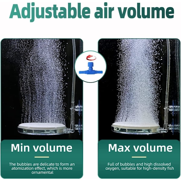 Akvarie Luftsten Nano Boble Sten Kit med Kontrolventil Stille Super Høj CO2 Opløst Oxygen Diffuser(100mm)