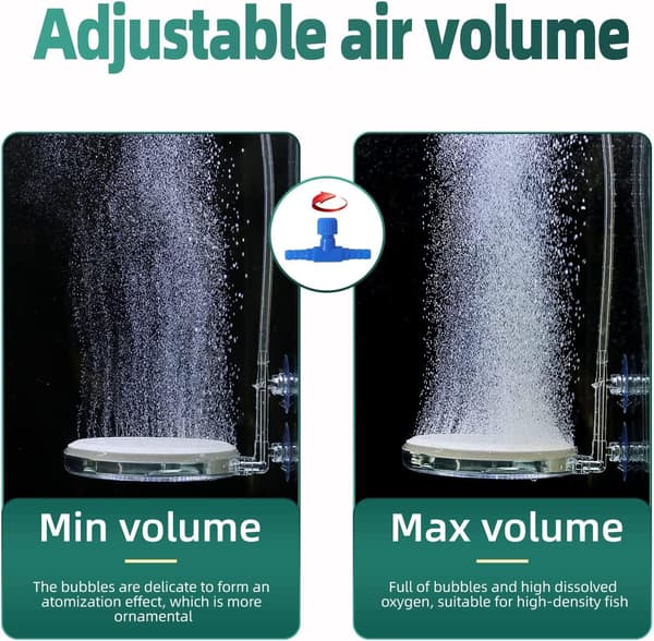 Akvarieluftsten Nano Bubble Stone Kit med kontrollventil Tyst Super Hög CO2 Upplöst Syre Diffusor(100mm)
