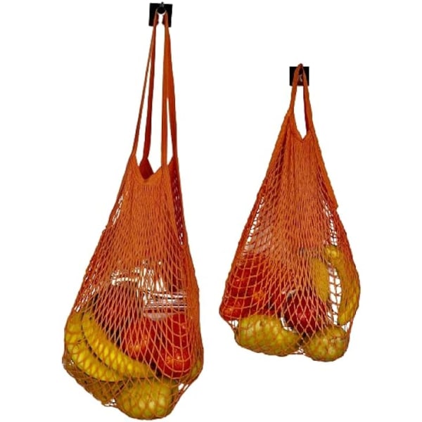 2 stk. Nett Mesh Shopping Bags orange