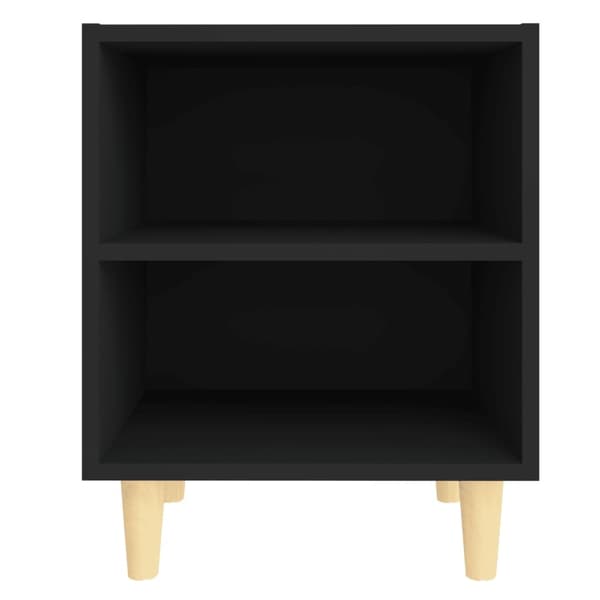vidaXL sengebord med massive ben sort 40x30x50 cm black Svart