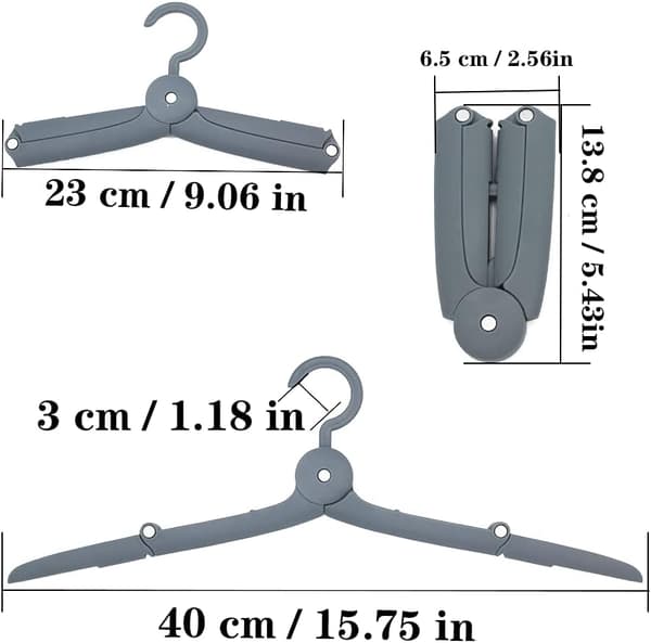 6 stk. sammenleggbare kleshengere i plast Blue