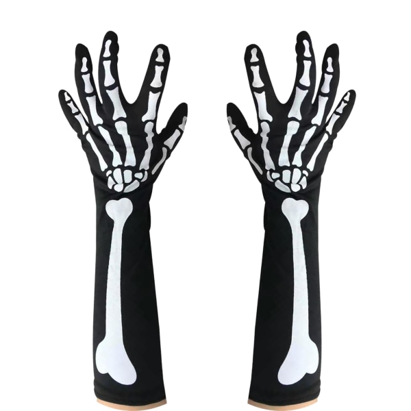 Halloween-skelethandsker med fuld finger, kreative skelethandsker Cosplay Halloween-handsker ,Ghost Bone-handsker til Halloween Cosplay-fest