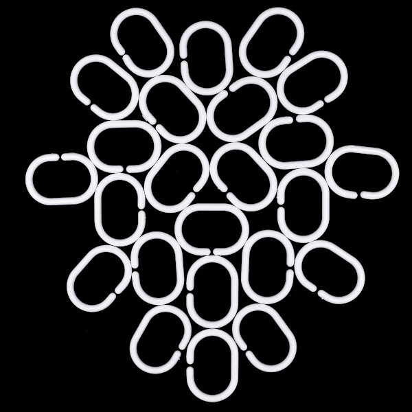 24-pack duschdraperiringar - (vita) White