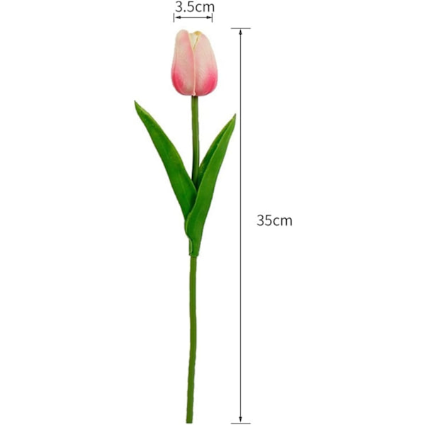 10-hoveder Hjemmeindretning Mini Tulipan Ægte Touch Tulipan Kunstige Blomsterbuketter (Farve: Champagne, Størrelse: 35CM)