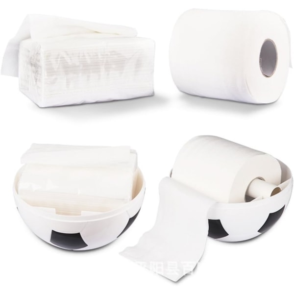 Fodbold Tissue Box Holder Cover Kreativ Rundformet Papirholder til Hjem Soveværelse Kontor Dekoration Hvid White