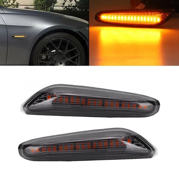 Front spoiler for e60+ Blinklys 12V 5W Bil LED Brems Side Marker Lys Indikatorlampe For E82 E88 E60 E61 E90 E91 E92 E93 (Grå)