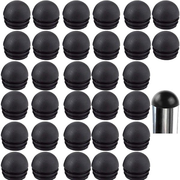 Svarta runda stolsrörskydd, runda inloppslock för stolsben, stolsbenslock 32 stycken (22 mm) 22mm