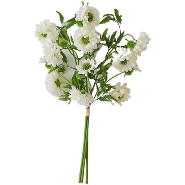 Artificial Rose Flower Bouquet for Living Room Home Decoration(White windmill daisy)2pcs