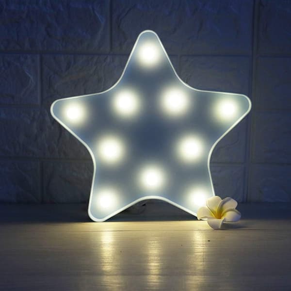 3 stk. 3D LED Chritmas Star Moon Natlys