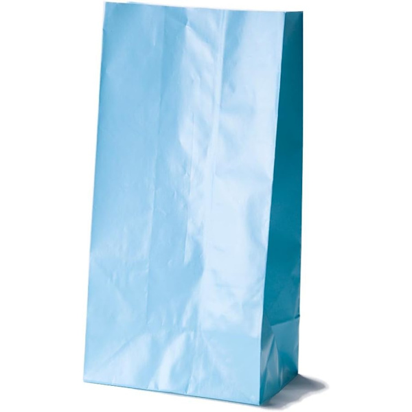 Blå Papir Festtasker (25cm x 13cm) 12 stk. - Perfekt til Fester og Begivenheder Blue