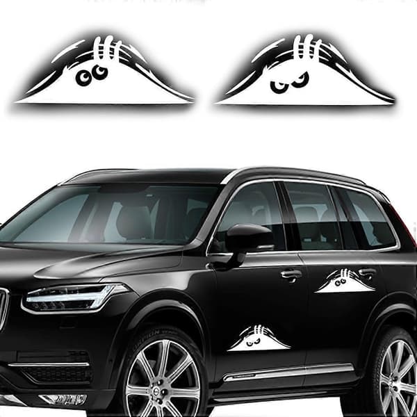2 stycken tecknade monsterbilstickers, vattentäta dekaler