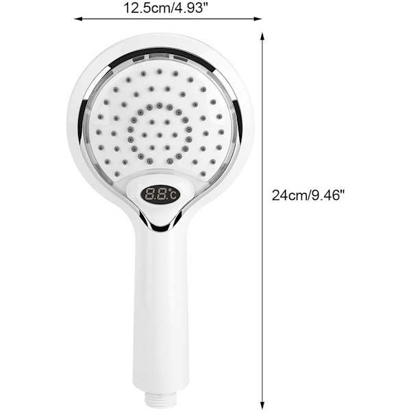 Duschhuvud Handhållen 3 Färger LED Duschspray Huvud Temperaturkontroll Duschspruta (Färg: Vit) White