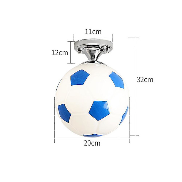 20cm Fodbold Loftlampe - LED Loftlampe til Indendørs Bar, Børneværelse, Soveværelse blue