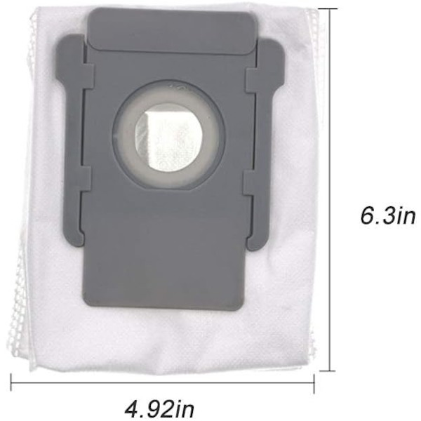 Dammsugarpåsar Reservdelar för iRobot Roomba i7 i7+/Plus s9 s9+/Plus E5 E6 E7 Dammsugare Clean Base Automatisk Smutsavfallspåsar, 6 Pack