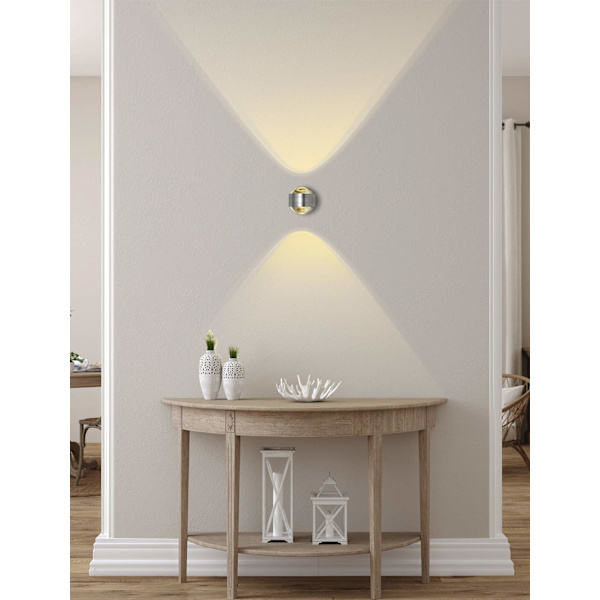 6W LED vegglampe halv globe varm hvit vegglampe