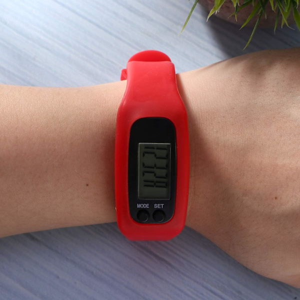 Smartwatch 1 stk. Skridttæller til gåture Sports Skridttællere Skridttæller Armbånd Kaloriemonitor Fitness Tracker Silikone Træning, Rød